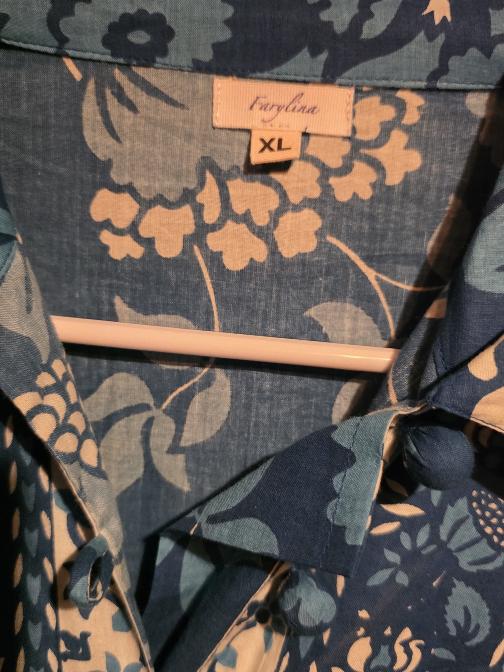 Farylina NWOT XL PTP 21 Blue And White Floral Pattern Maxi Dress - Picture 3 of 3